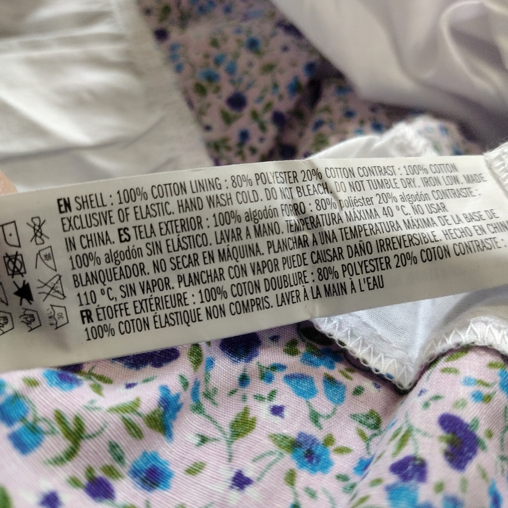 Pomander Place White Dress with Lavender Floral Trim - Picture 5 of 6